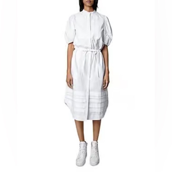 Zadig & Voltaire Ryana Puff Sleeve Shirt Dress NWT - Picture 2 of 4